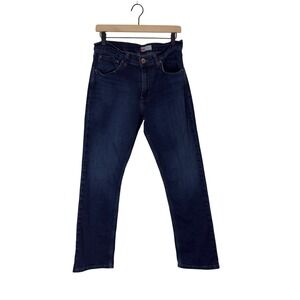 Wrangler Straight Fit Dark Wash Denim Jeans Womens 34x28.5 Blue Five Pocket